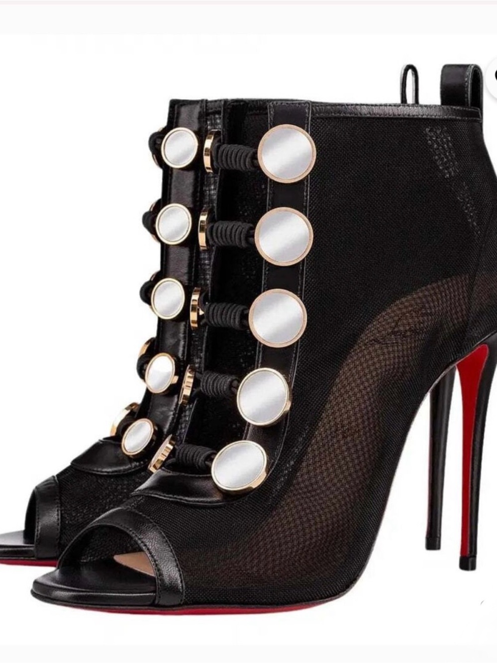 Christian  Louboutin  Mesh embellished peep toe size 8.5 It